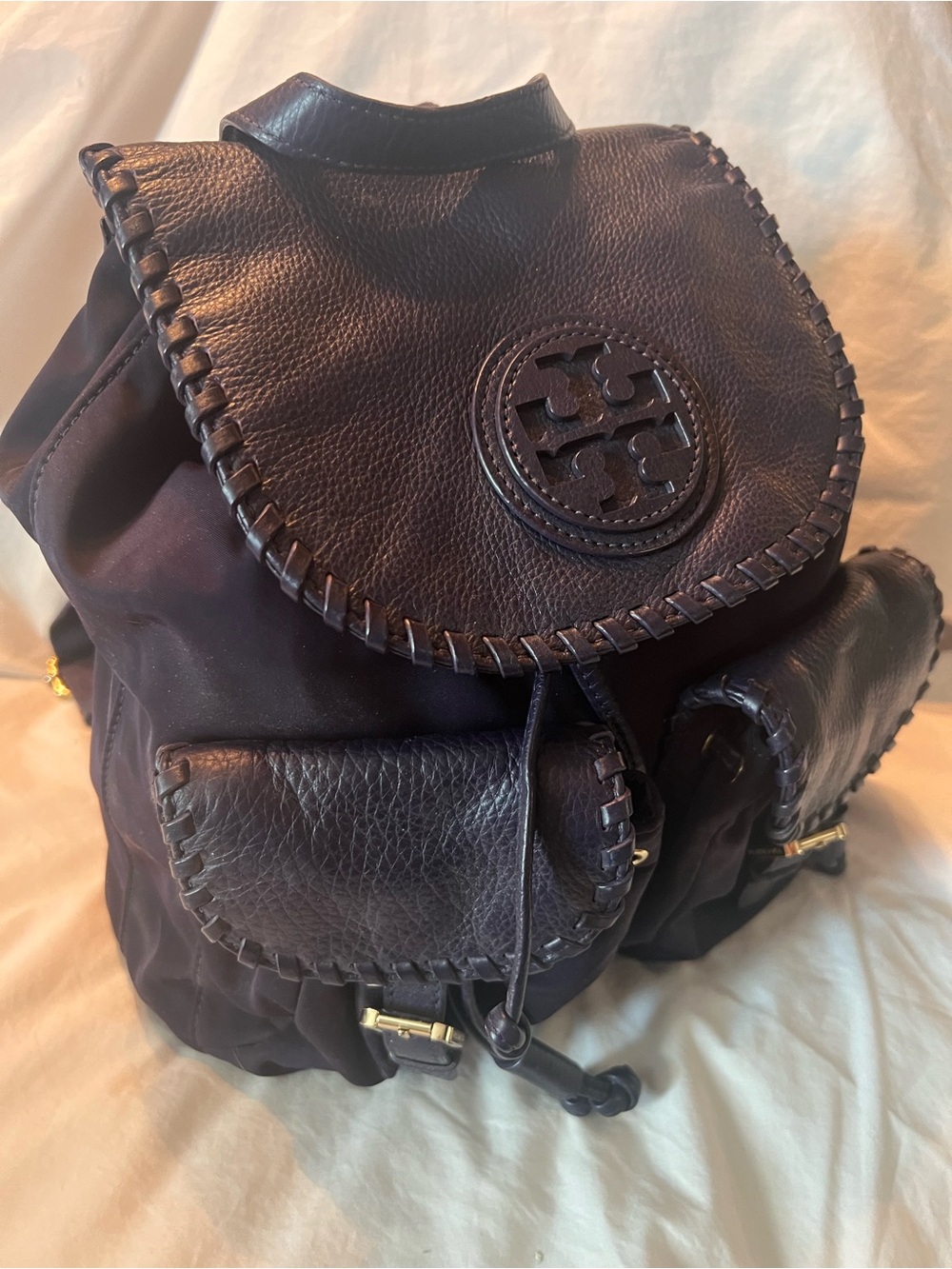 Tory Burch purple Logo Backpack